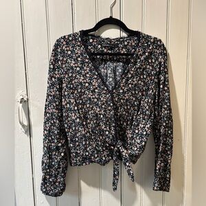 Abercrombie & Fitch Floral Wrap Blouse